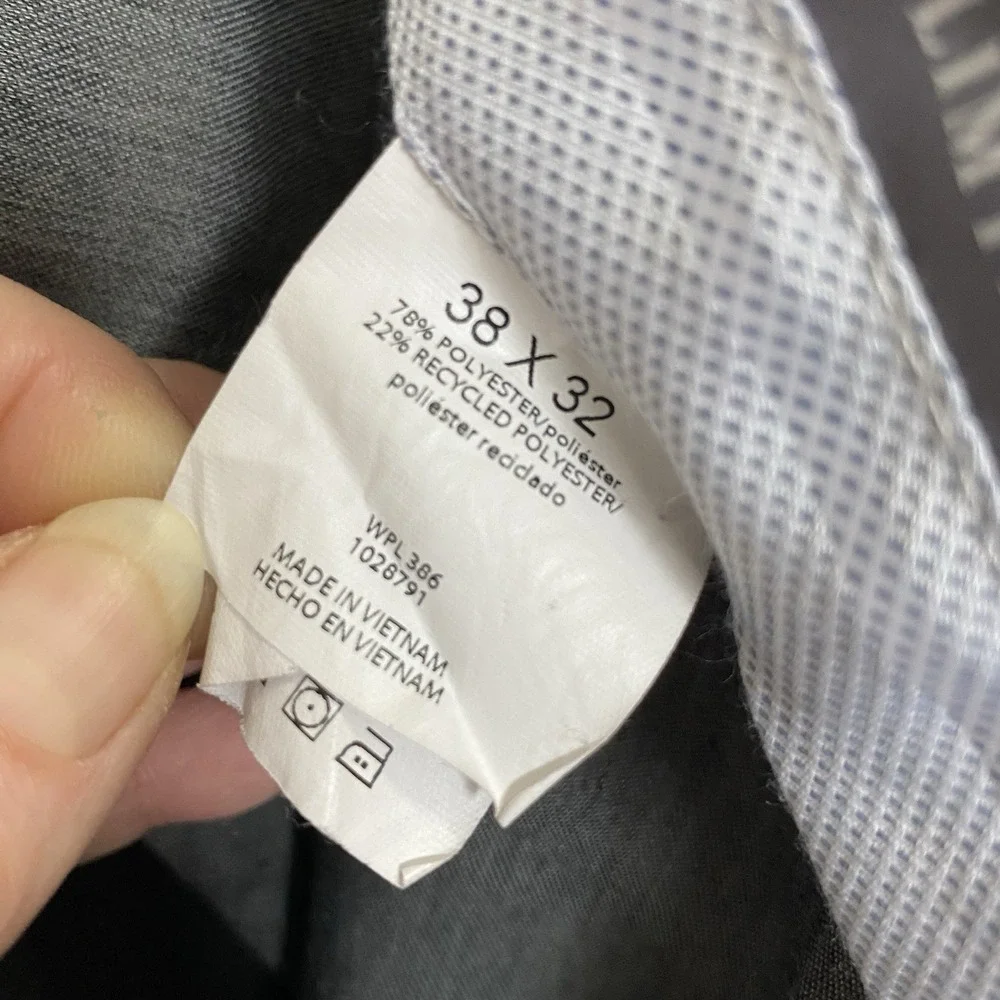 J.M. Haggar Men's Black Flat Front Premium Comfort Fit Dress Pants Sz 38x32 SLIM